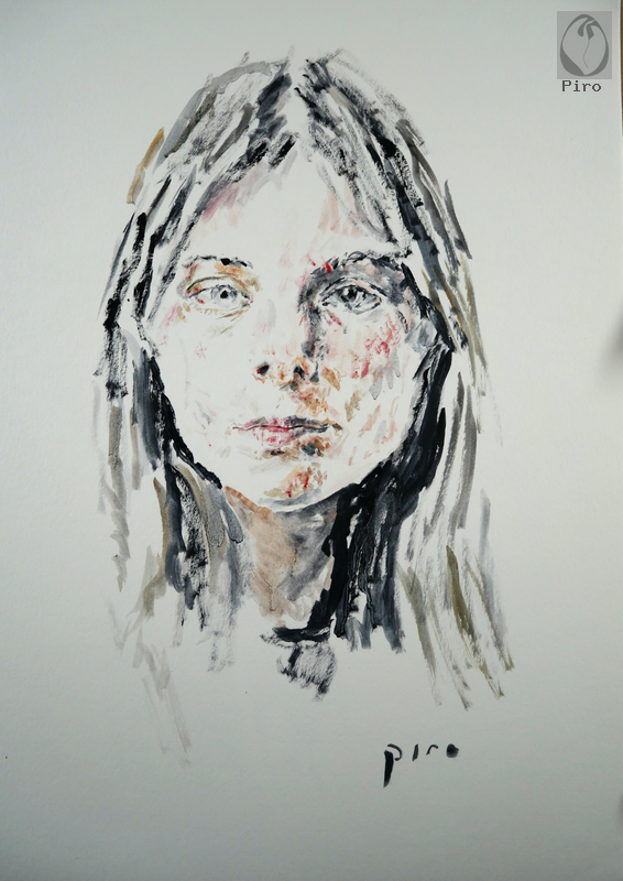 oil on paper - olio su carta di Piro
